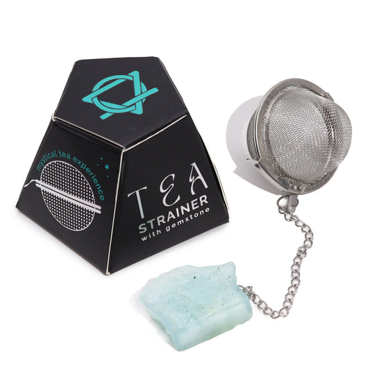 Aquamarine Raw Crystal Gemstone Tea Strainer