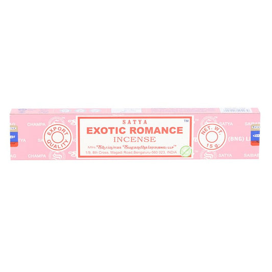 12 Packs of Satya Exotic Romance Incense Sticks
