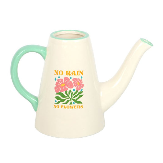 No Rain, No Flowers Ceramic Watering Can / Vase