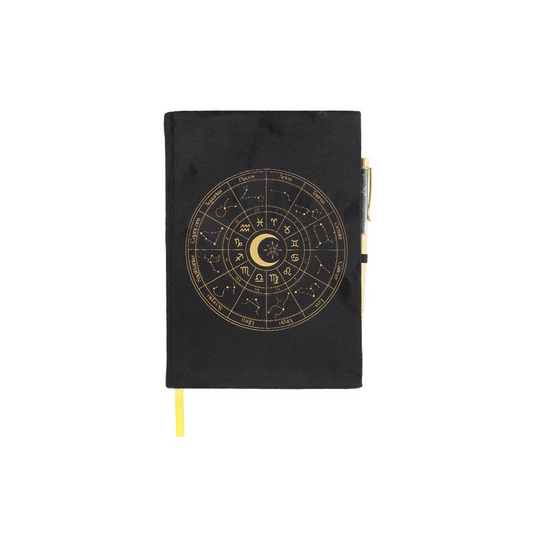 Astrology Wheel Journal with Black Obsidian Pen