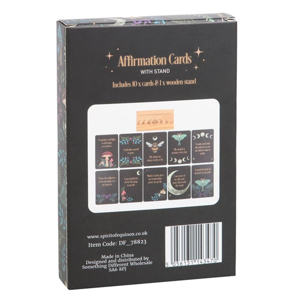 Dark Forest Affirmation Cards with Wooden Stand