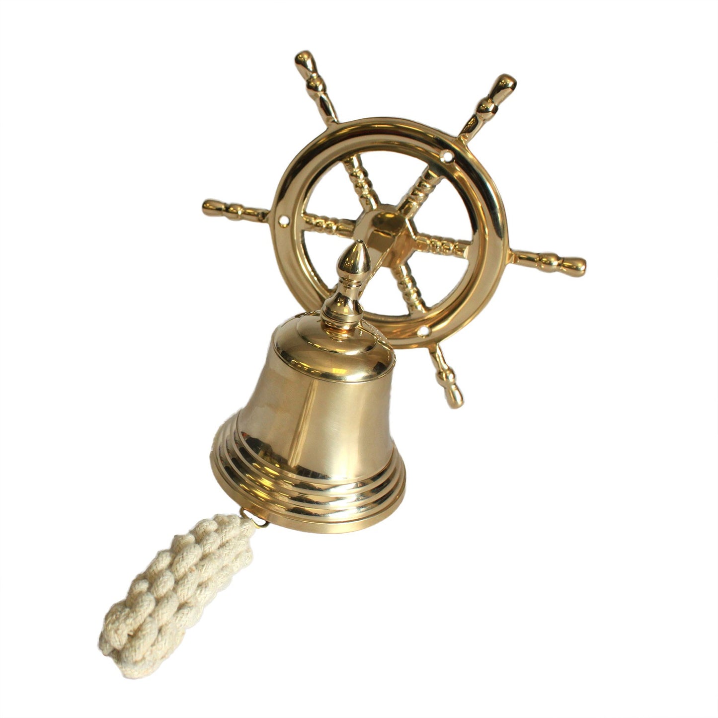 Small Brass Ship Wheel Bell