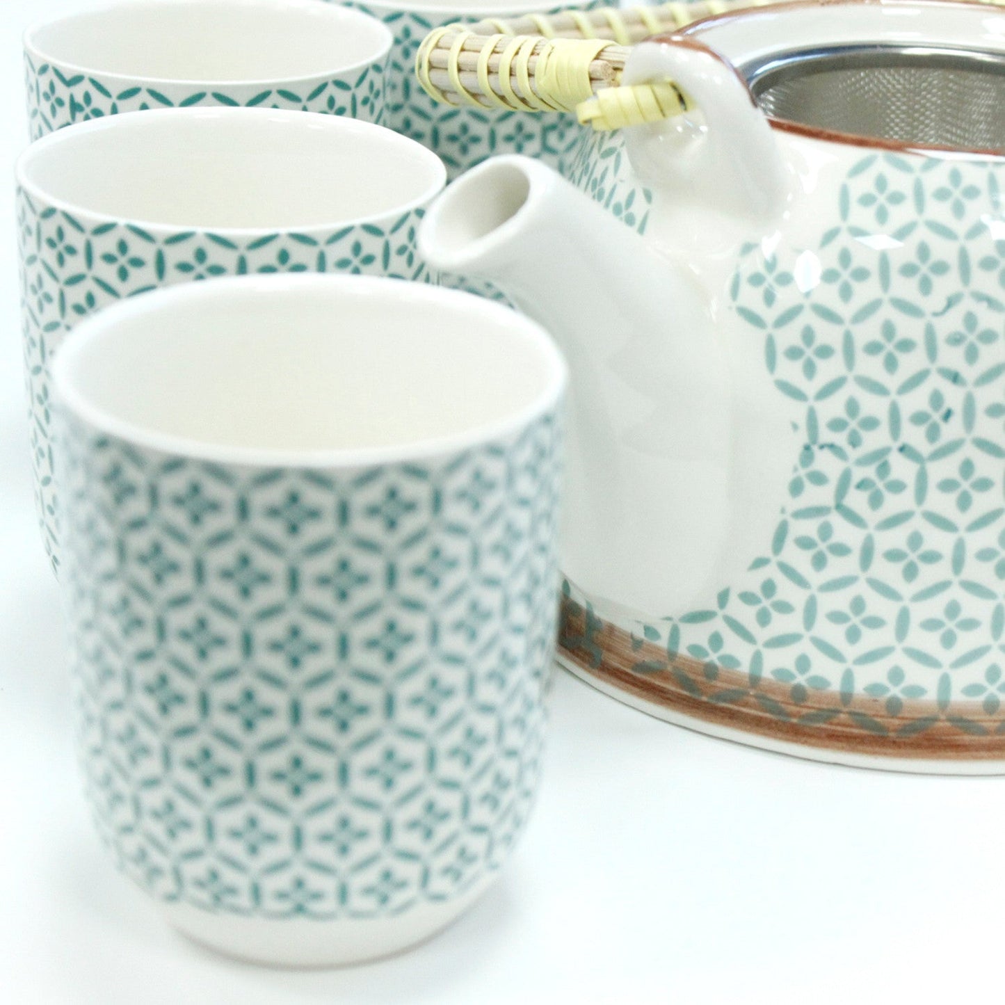 Green Mosaic Herbal Tea Set - Teapot & 6 Cups