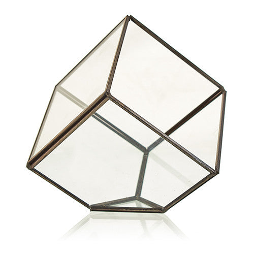 Cube on Corner Glass Terrarium