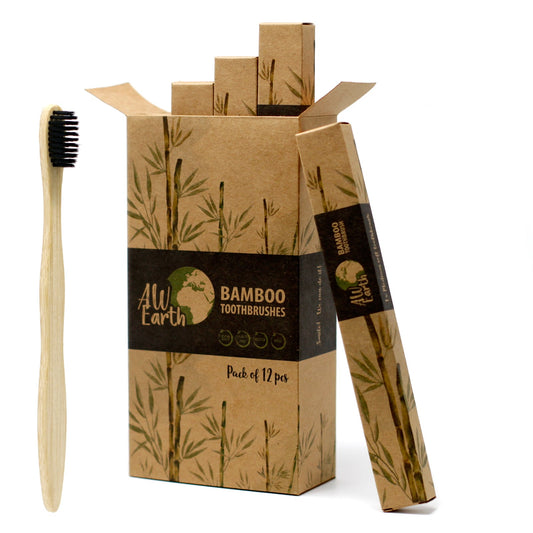 Single Bamboo Charcoal Toothbrush - Medium Soft