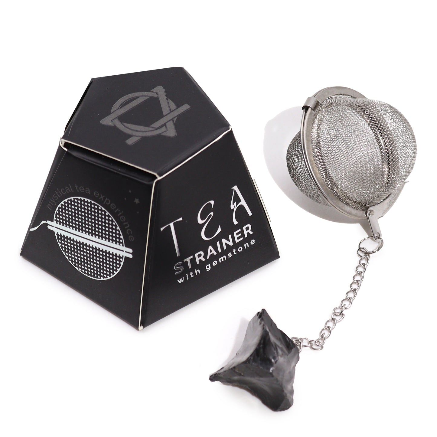 Black Obsidian Raw Crystal Gemstone Tea Strainer