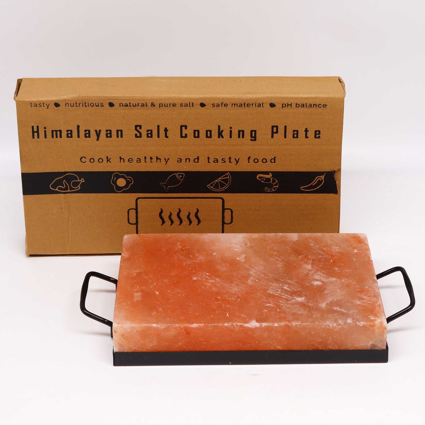 Rectangular Himalayan Salt BBQ Cooking Plate & Tray - 30x20x5cm