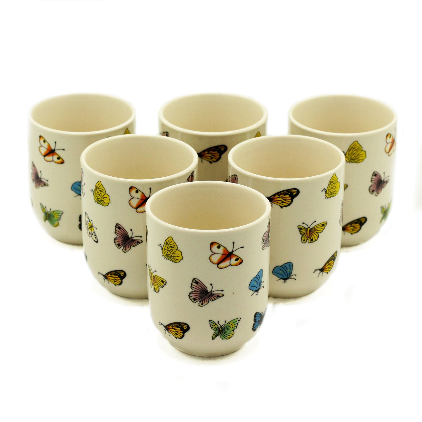 Set of 6 Herbal Tea Cups - Butterflies