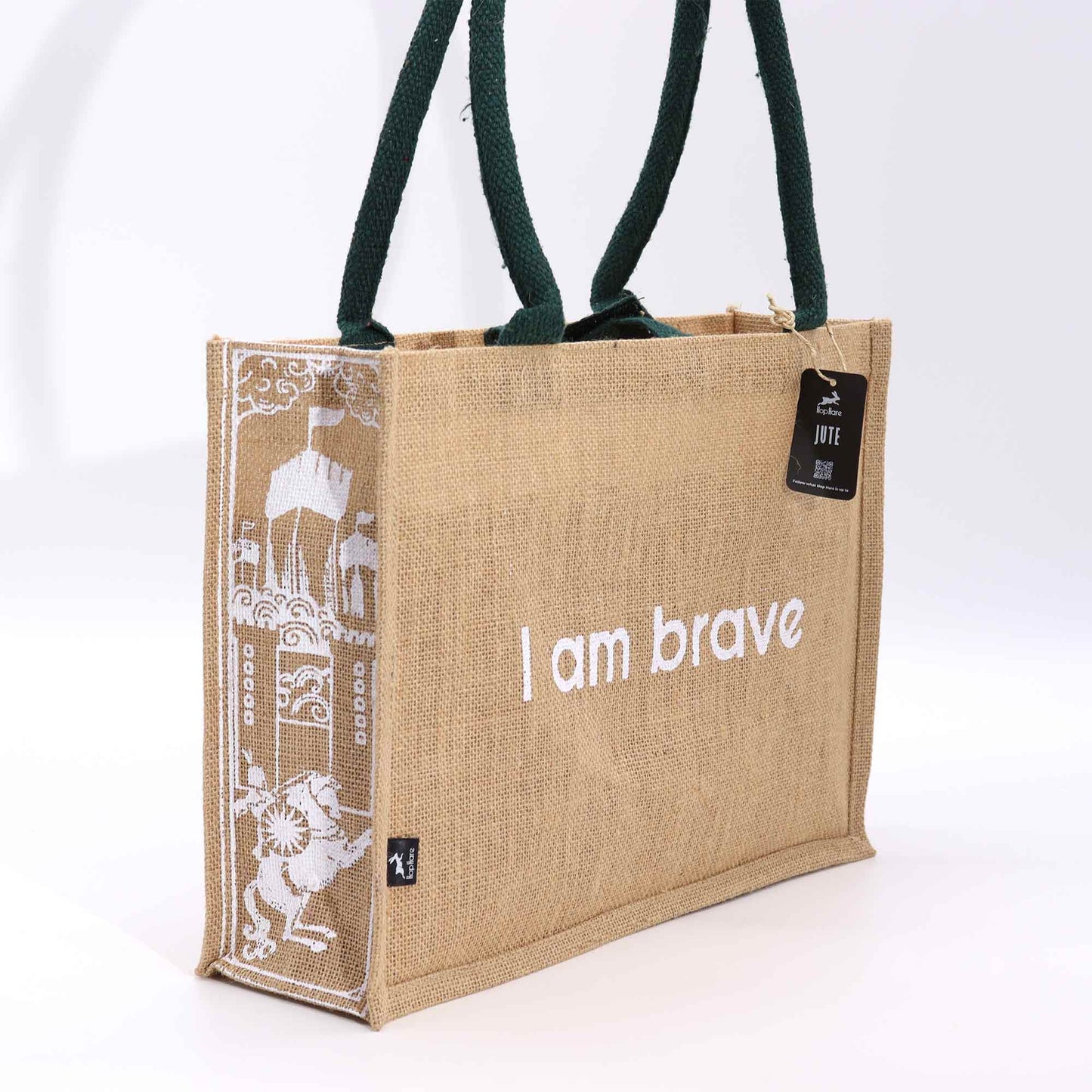 Hop Hare Jute Big Bag - I am Brave