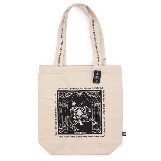 Hop Hare Tote Bag - I am Brave - 10oz Cotton canvas