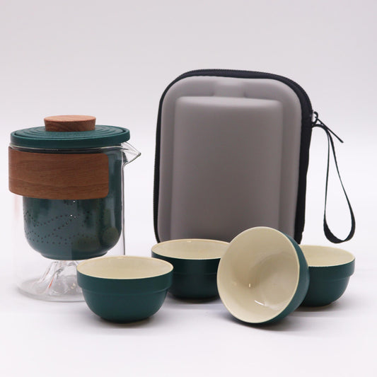 Mountain Teapot, Cups & Travel Case
