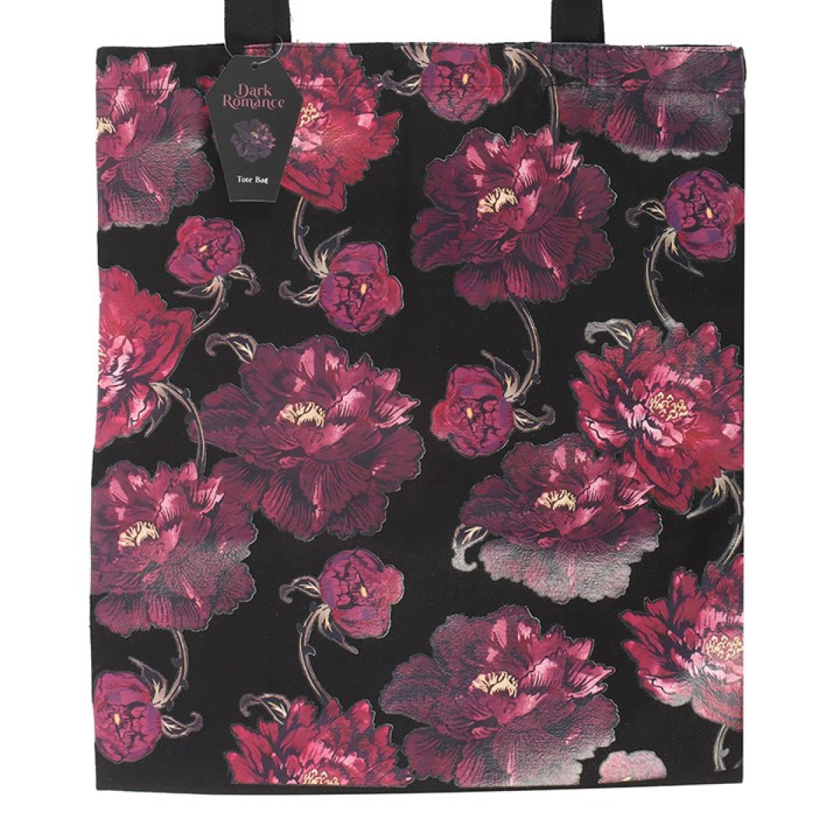 Dark Romance Floral Print Tote Bag