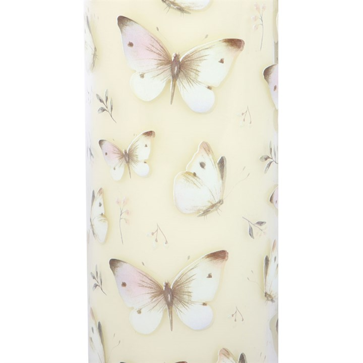 White Butterfly Print Vanilla Tube Candle