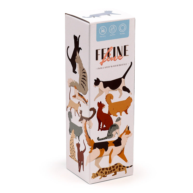 Feline Fine Cats Insulated Flip Top Drinks Bottle 500ml