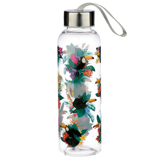 Toucan Party Water Bottle with Metallic Lid 500ml