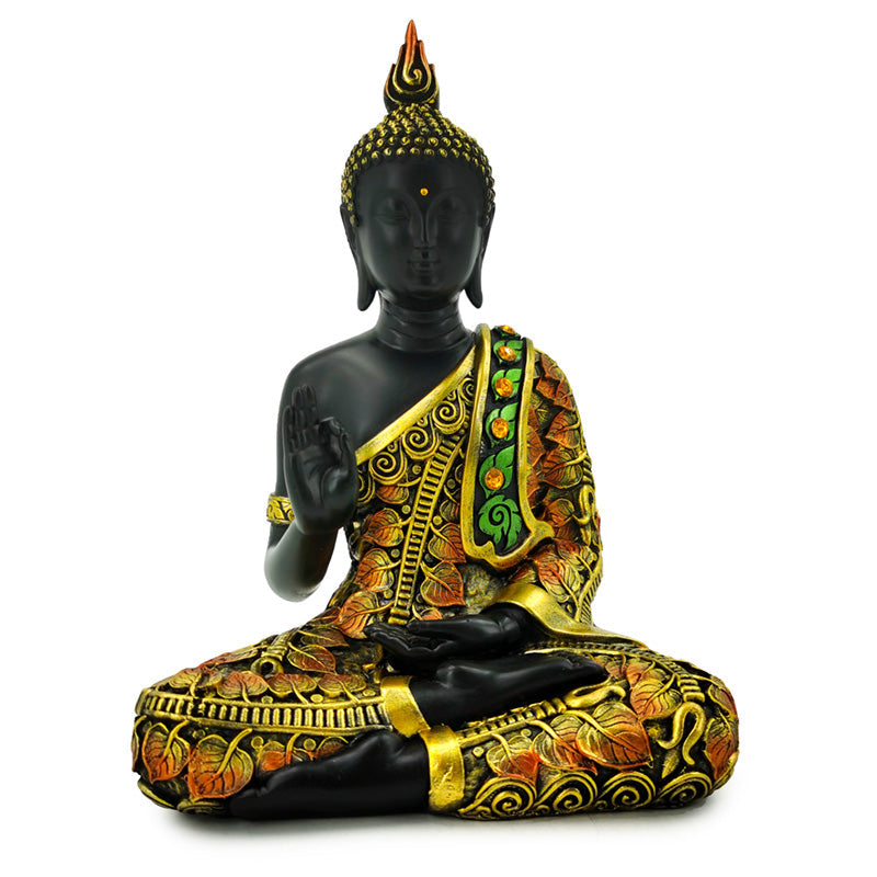 Black & Orange Gold Thai Buddha - Mediation