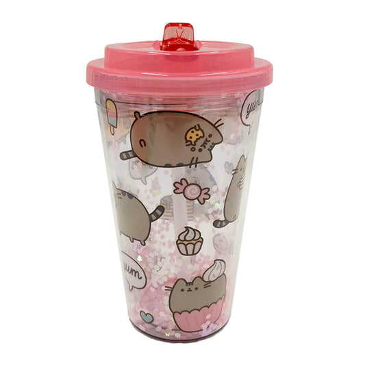 Pusheen the Cat Double Walled Cup with Lid and Straw