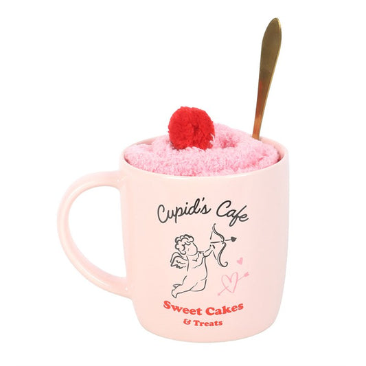 Cupid's Café Mug, Spoon and Socks Set
