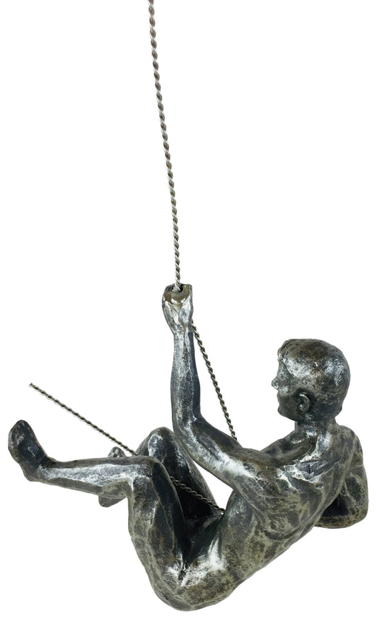 Silver Abseiling Man Looking Up 73cm