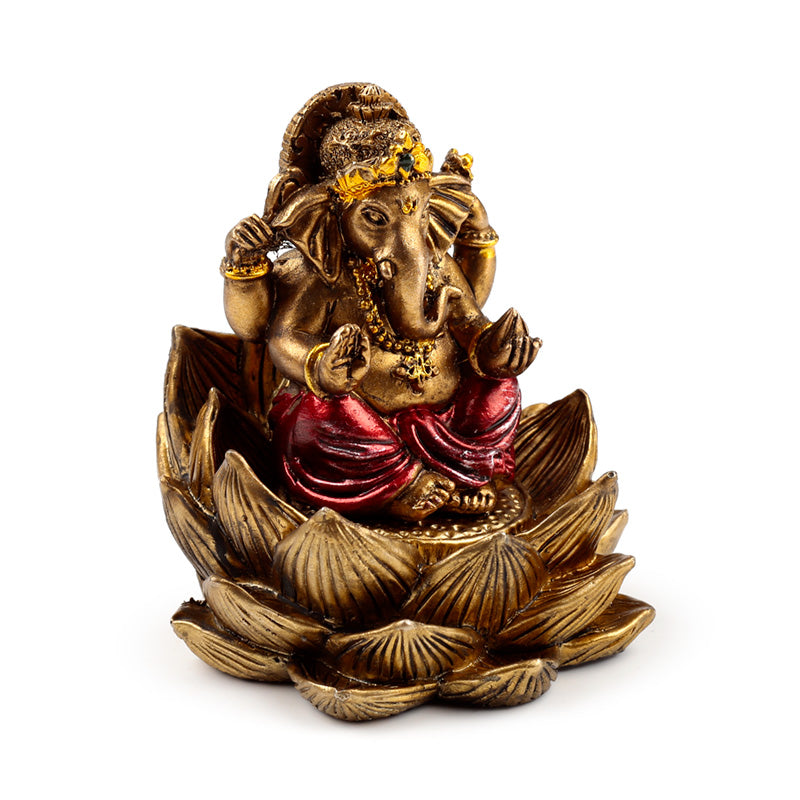 Gold Ganesh & Lakshmi Lotus Set of 2