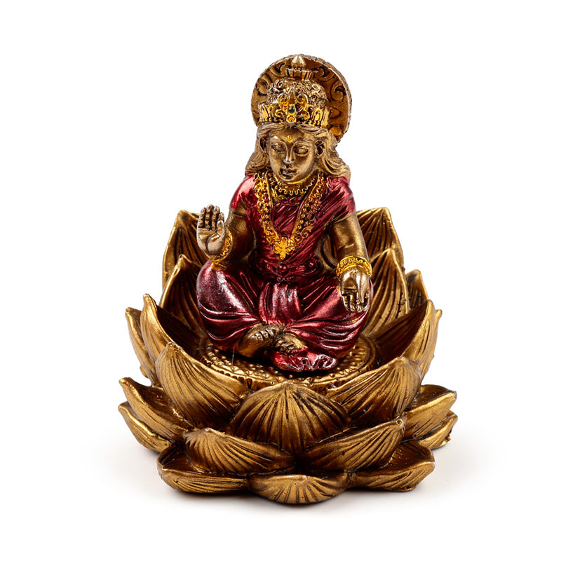 Gold Ganesh & Lakshmi Lotus Set of 2