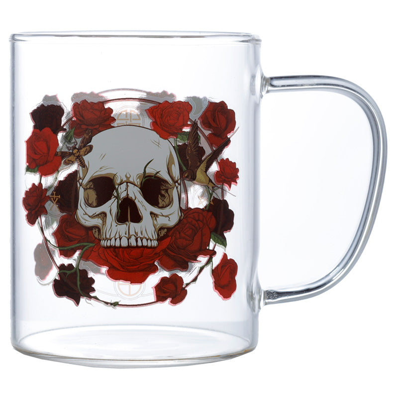 Skulls & Roses Glass Mug 350ml