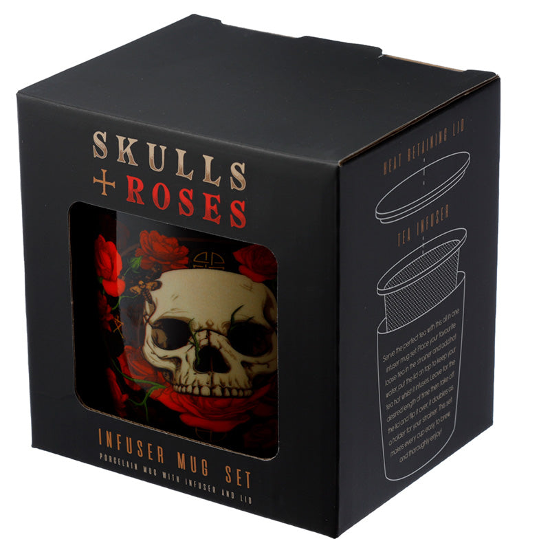 Skulls and Roses Porcelain Mug & Infuser Set