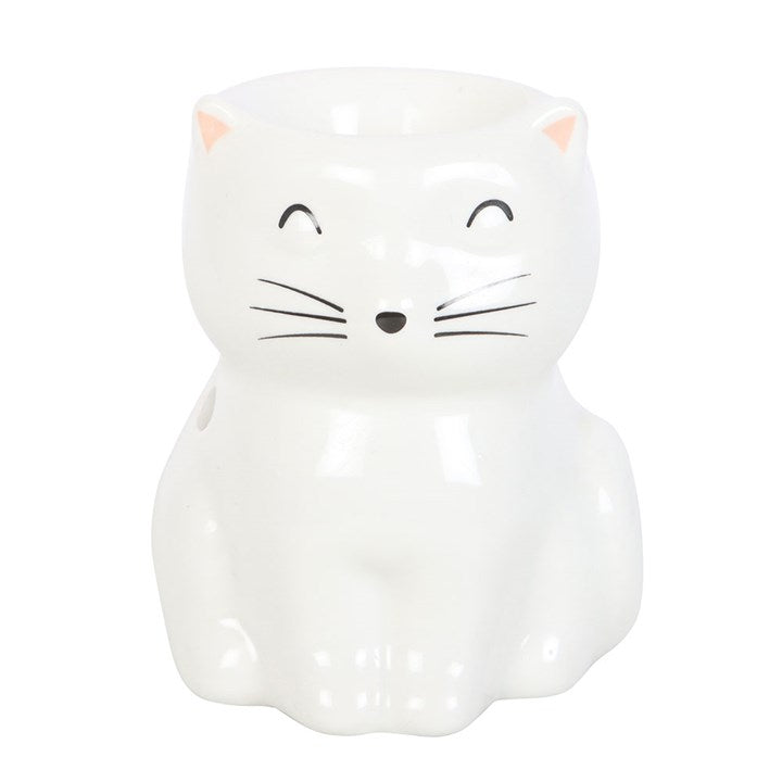 White Happy Cat Oil Burner