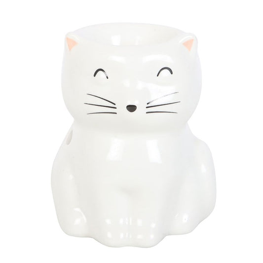 White Happy Cat Oil Burner