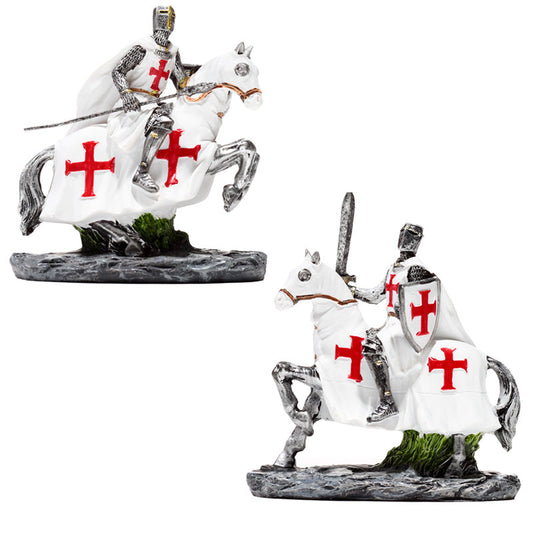 Fantasy Knight Ornament - Crusader Knight on Horseback Defender