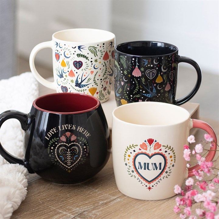 Mum Folk Heart Mug