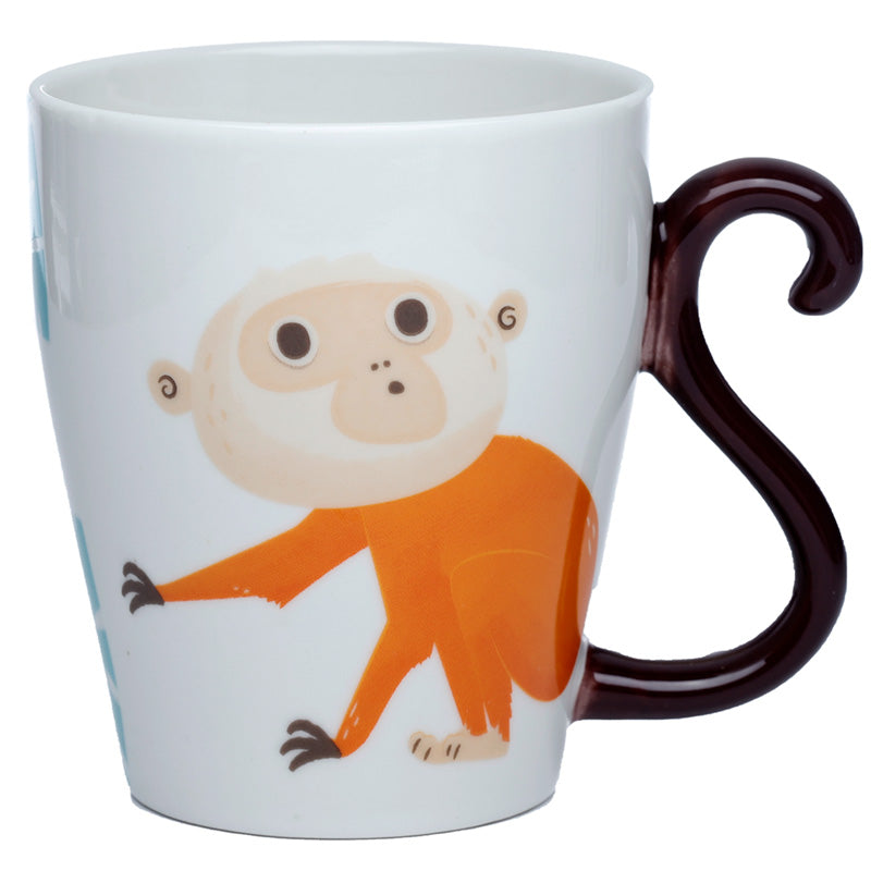 Zooniverse - Monkey Ceramic Tail Shaped Handle Mug
