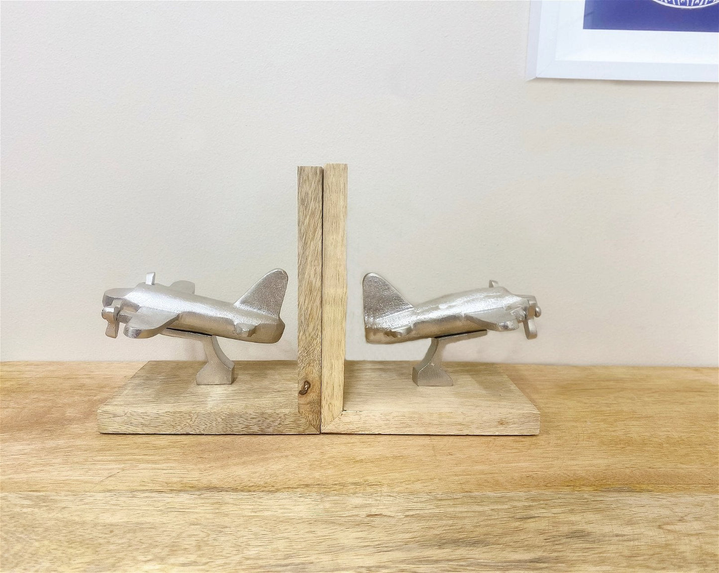 Set of Two Aeroplane Bookends