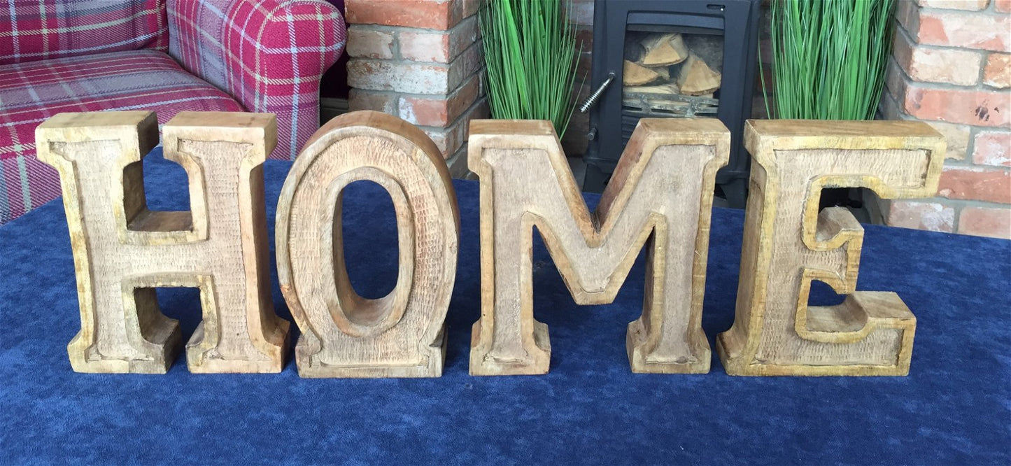 Hand Carved Wooden Embossed Letters Home