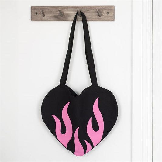 Burning Heart Satin Tote Bag