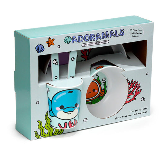 Adoramals -  Kids Sealife Set of 5 Cup, Bowl, Plate & Cutlery Set