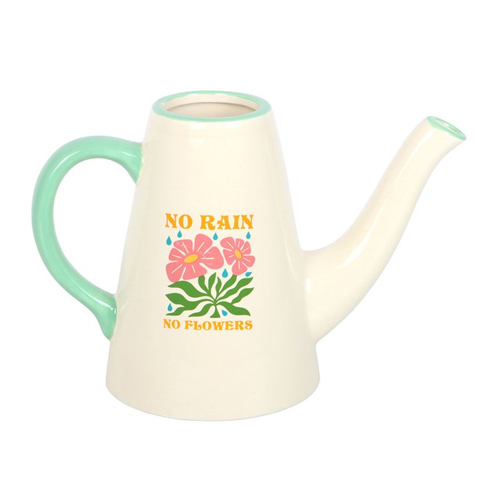 No Rain, No Flowers Ceramic Watering Can / Vase