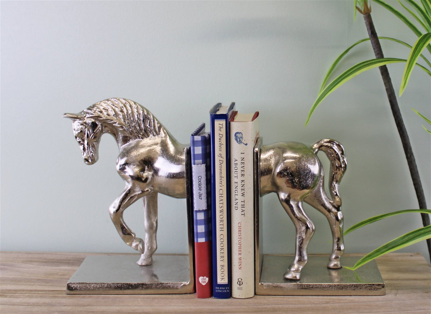 Silver Aluminium Horse Bookends