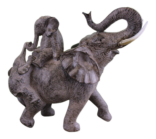 Climbing Elephants Ornament with Natural Effect