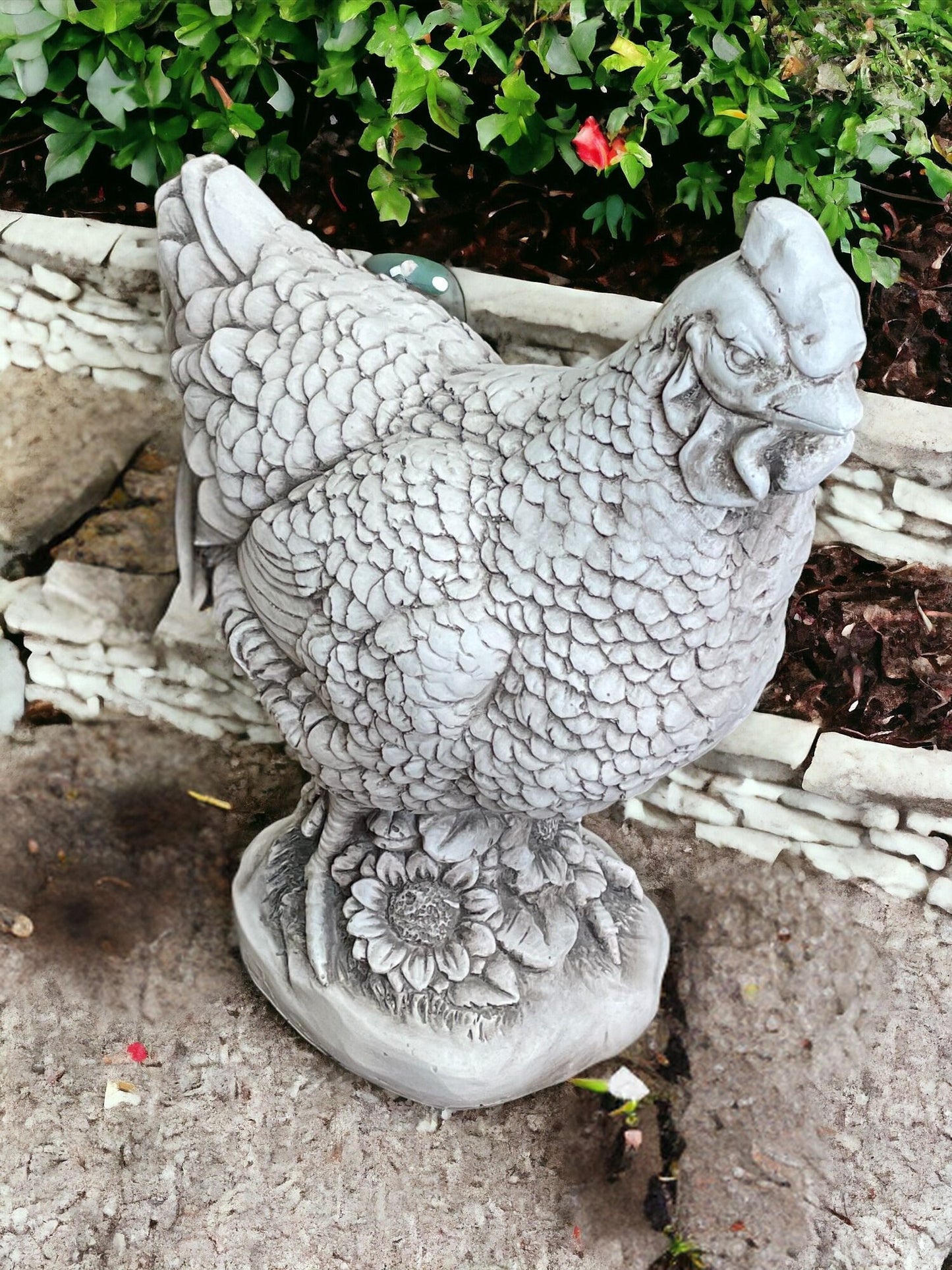 Stone Effect White Hen Statue