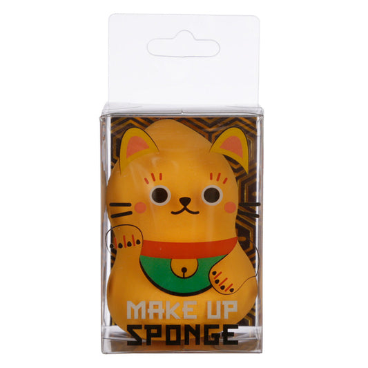 Adoramals - Makeup Beauty Blender Applicator Sponge - Gold Lucky Cat Maneki Neko