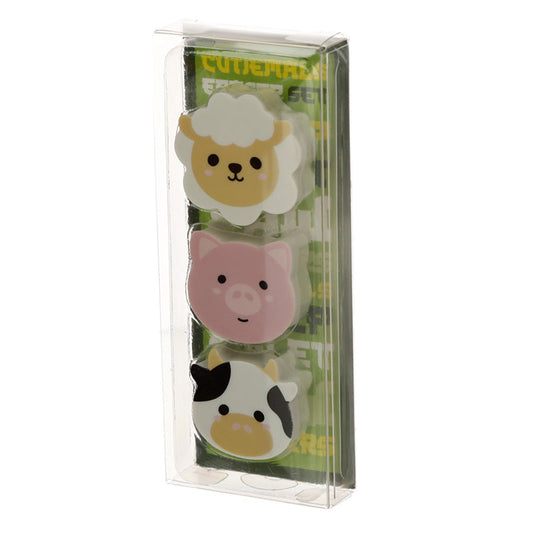 Adoramals - Farm 3 Piece Eraser Set