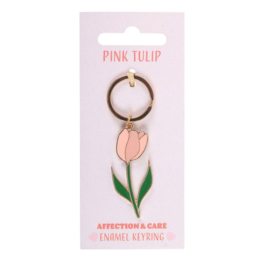 Pink Tulip Keyring