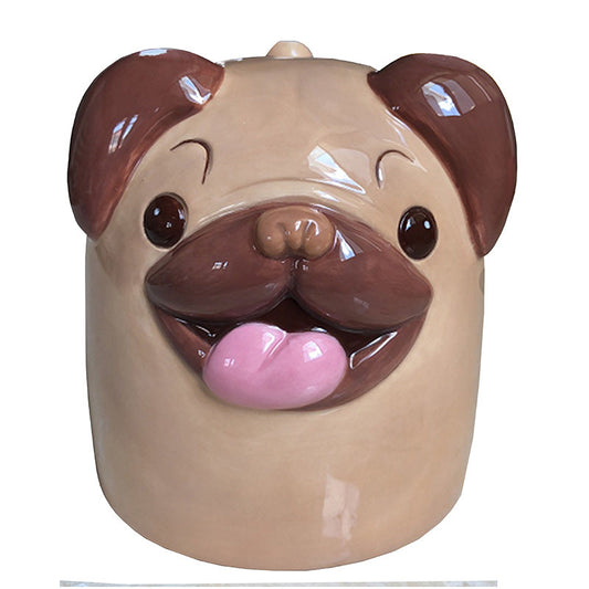 Novelty Upside Down Ceramic Mug - Mopps Pug
