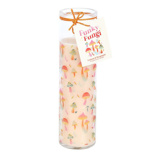 Funky Fungi Mushroom Print Tube Candle