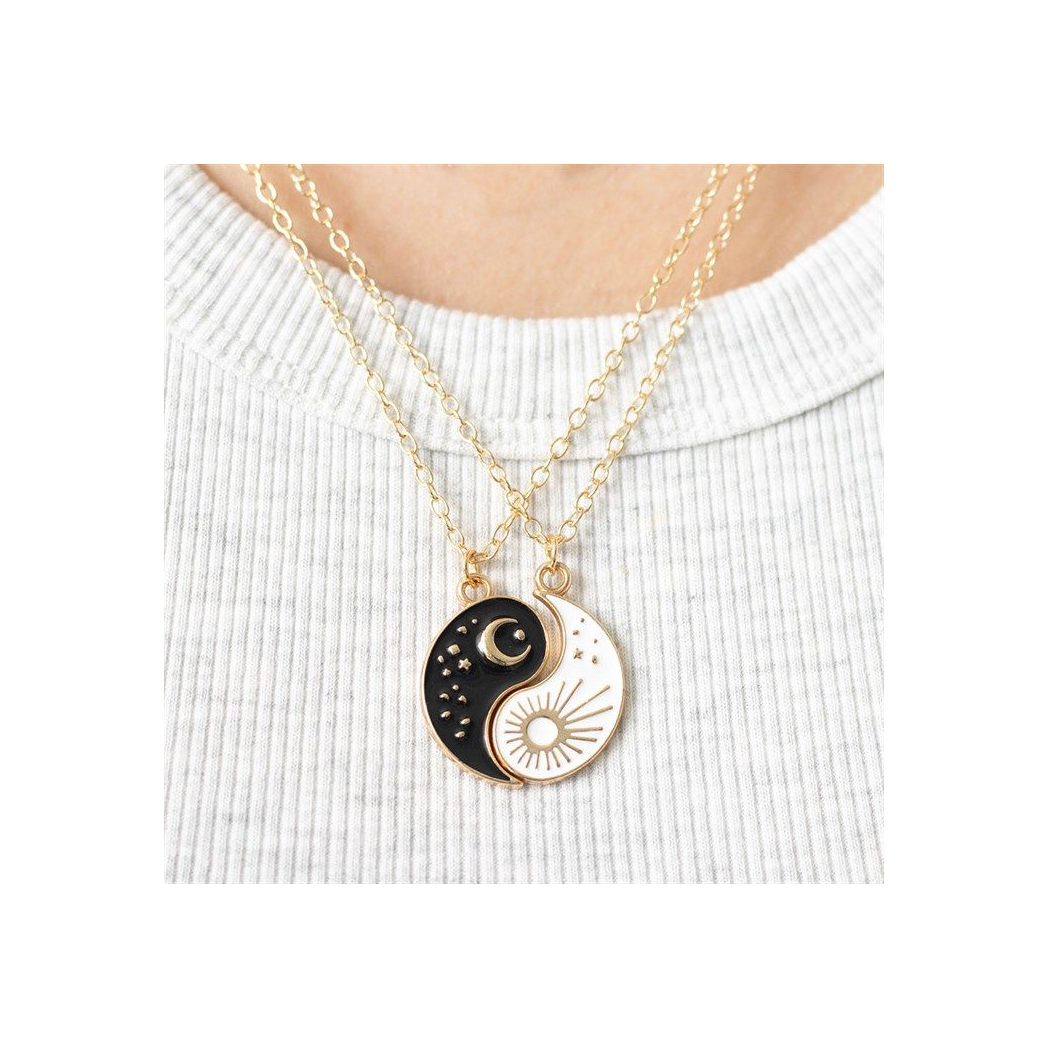 Pair of Yin Yang Best Friend Pendant Necklaces