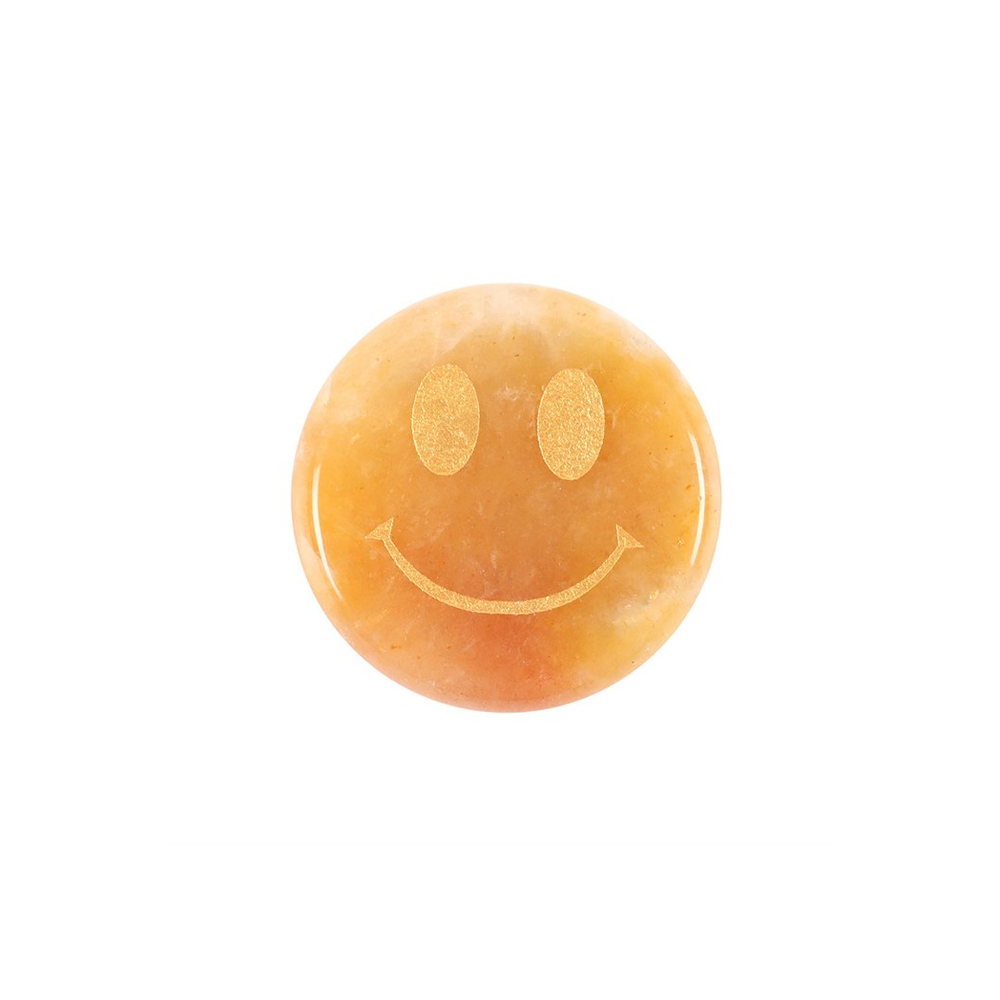 Be Brave Yellow Jade Happy Face Crystal