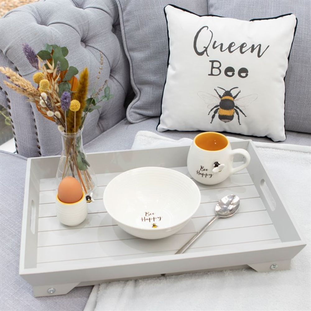 3D Bee Happy Rounded Mug