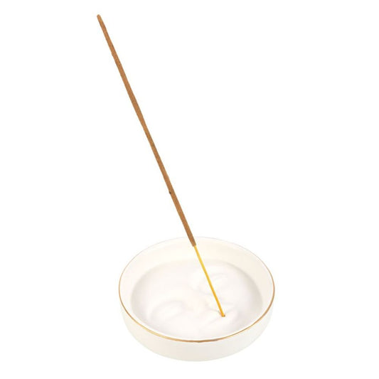 White Moon Face Incense Stick Holder