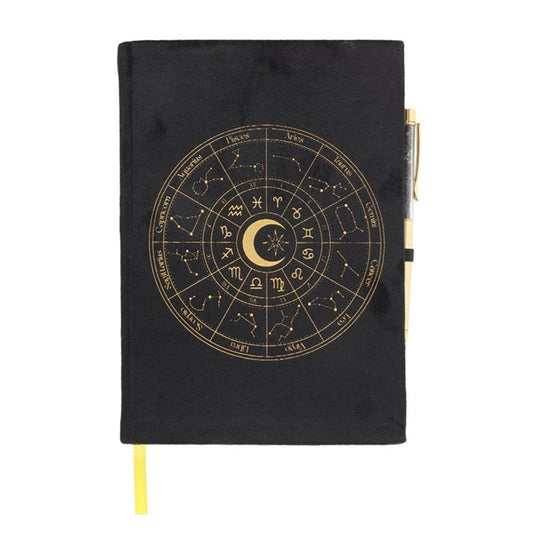 Astrology Wheel Journal with Black Obsidian Pen